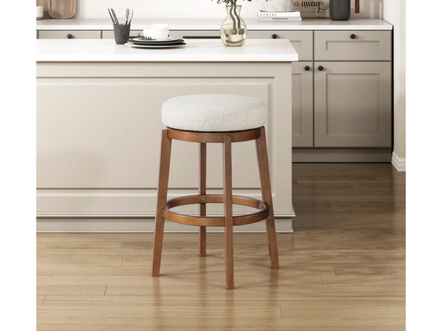 Lily Brown/White Swivel Pub Height Stool - Ornate Home