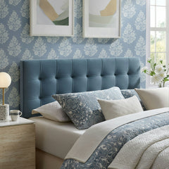 Lily Cadet Blue Stain-Resistant Performance Velvet Full Size Headboard - Ornate Home