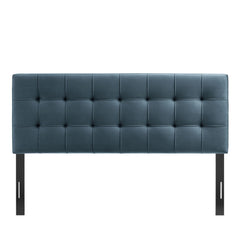 Lily Cadet Blue Stain-Resistant Performance Velvet Full Size Headboard - Ornate Home
