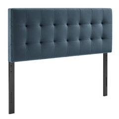 Lily Cadet Blue Stain-Resistant Performance Velvet King Size Headboard - Ornate Home