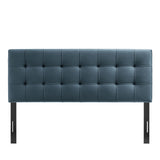 Lily Cadet Blue Stain-Resistant Performance Velvet King Size Headboard - Ornate Home