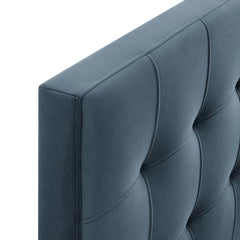 Lily Cadet Blue Stain-Resistant Performance Velvet King Size Headboard - Ornate Home