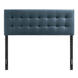 Lily Cadet Blue Stain-Resistant Performance Velvet Queen Size Headboard - Ornate Home