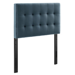 Lily Cadet Blue Stain-Resistant Performance Velvet Twin Size Headboard - Ornate Home