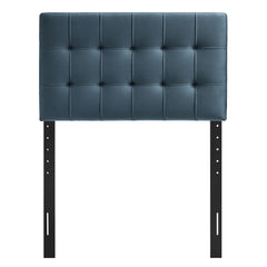 Lily Cadet Blue Stain-Resistant Performance Velvet Twin Size Headboard - Ornate Home