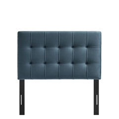 Lily Cadet Blue Stain-Resistant Performance Velvet Twin Size Headboard - Ornate Home