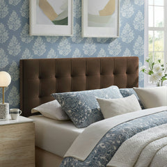 Lily Chocolate Brown Stain-Resistant Performance Velvet Full Size Headboard - Ornate Home