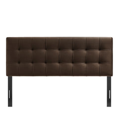 Lily Chocolate Brown Stain-Resistant Performance Velvet Full Size Headboard - Ornate Home