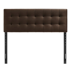 Lily Chocolate Brown Stain-Resistant Performance Velvet Queen Size Headboard - Ornate Home