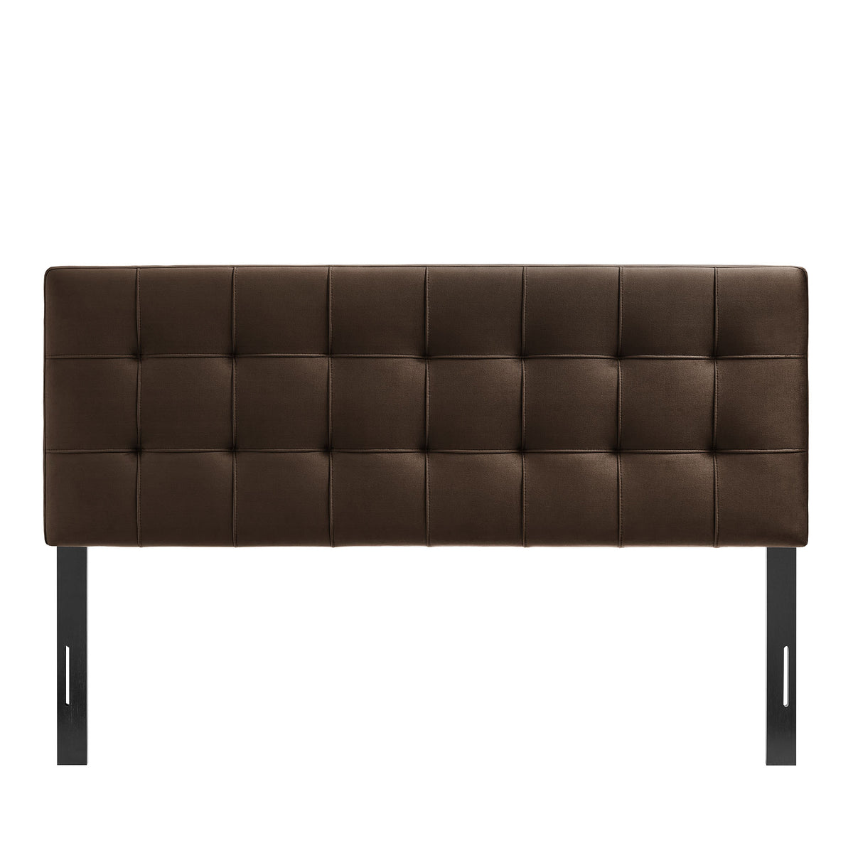 Lily Chocolate Brown Stain-Resistant Performance Velvet Queen Size Headboard - Ornate Home