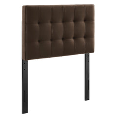 Lily Chocolate Brown Stain-Resistant Performance Velvet Twin Size Headboard - Ornate Home