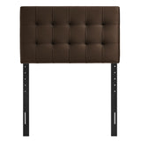 Lily Chocolate Brown Stain-Resistant Performance Velvet Twin Size Headboard - Ornate Home