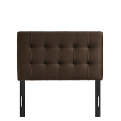 Lily Chocolate Brown Stain-Resistant Performance Velvet Twin Size Headboard - Ornate Home