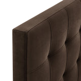Lily Chocolate Brown Stain-Resistant Performance Velvet Twin Size Headboard - Ornate Home