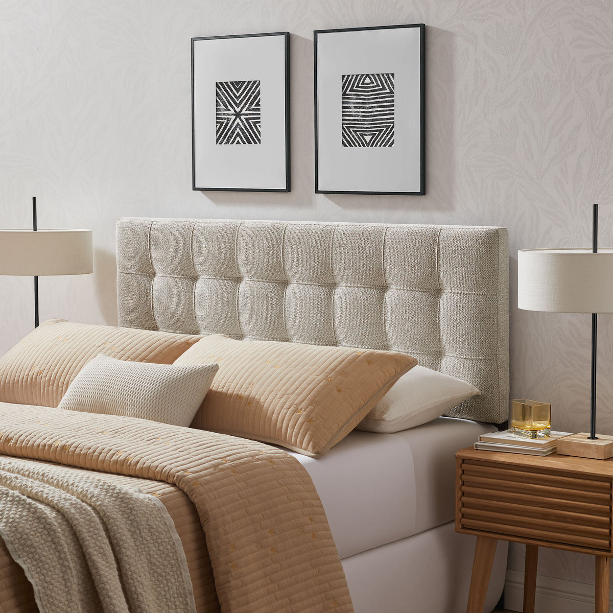 Lily Dove Gray Upholstered King Size Headboard - Ornate Home