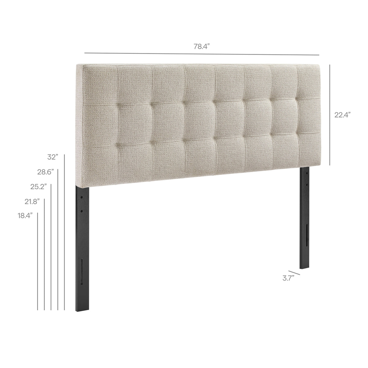 Lily Dove Gray Upholstered King Size Headboard - Ornate Home