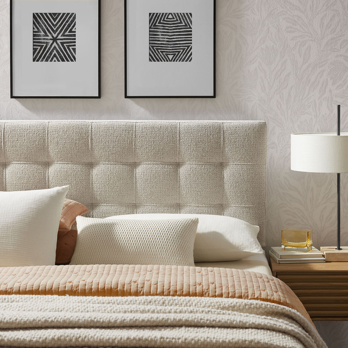Lily Dove Upholstered Queen Size Headboard - Ornate Home