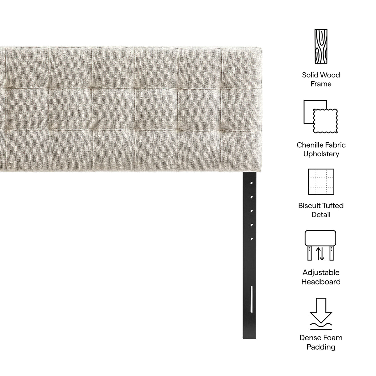 Lily Dove Upholstered Queen Size Headboard - Ornate Home