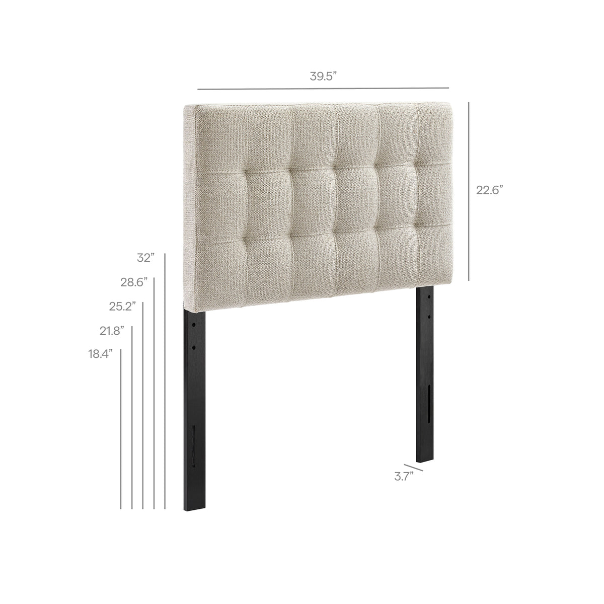 Lily Dove Upholstered Twin Size Headboard - Ornate Home