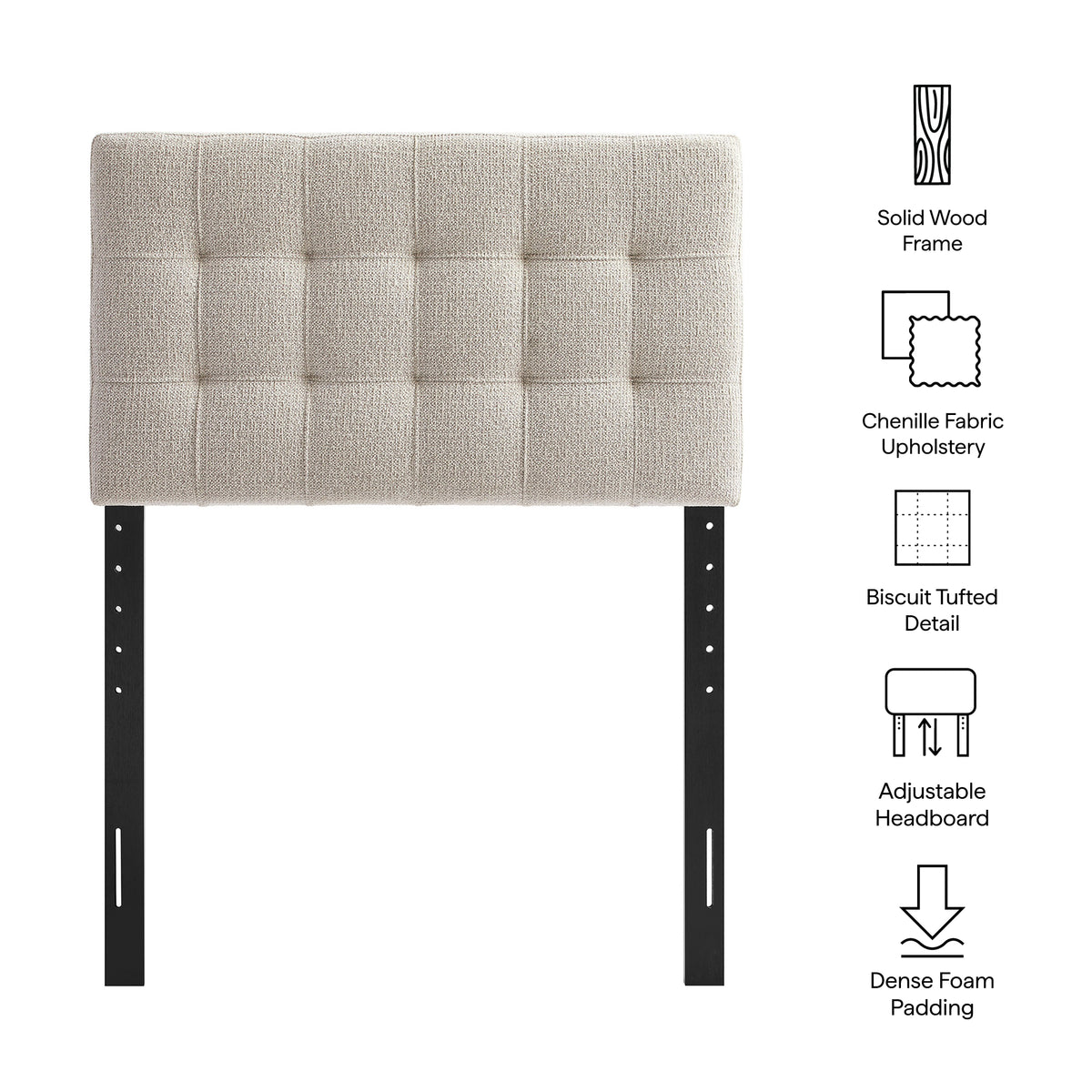 Lily Dove Upholstered Twin Size Headboard - Ornate Home