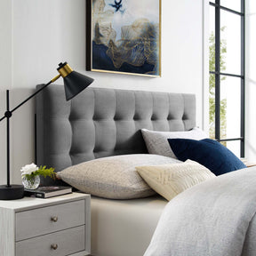 Lily Gray Biscuit Tufted Performance Velvet Full Headboard - Ornate Home