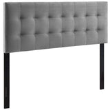 Lily Gray Biscuit Tufted Performance Velvet Full Headboard - Ornate Home