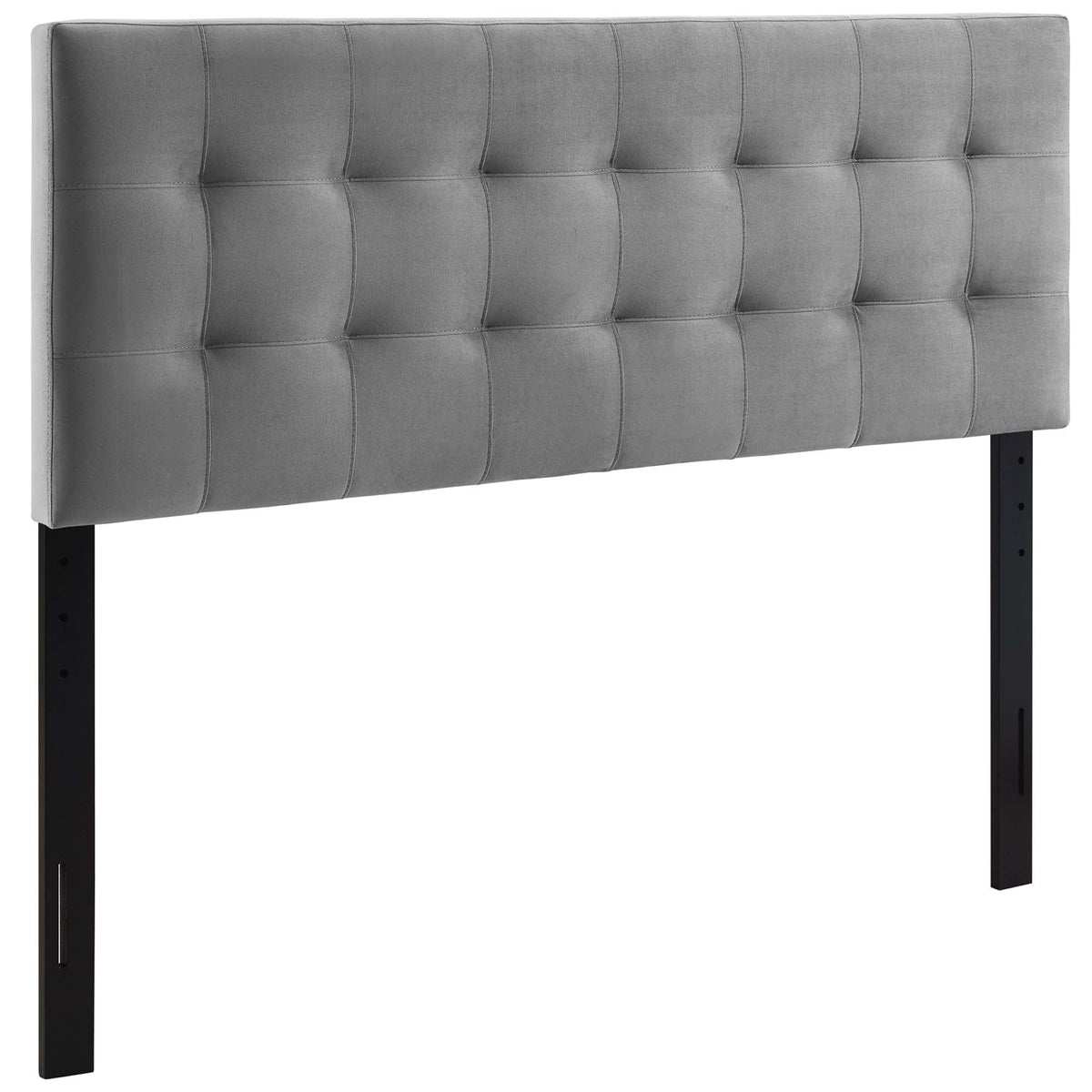 Lily Gray Biscuit Tufted Performance Velvet Full Headboard - Ornate Home