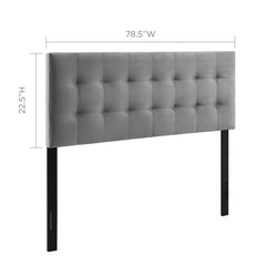Lily Gray Biscuit Tufted Performance Velvet King Headboard - Ornate Home