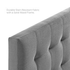 Lily Gray Biscuit Tufted Performance Velvet King Headboard - Ornate Home