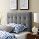 Lily Gray Biscuit Tufted Performance Velvet Twin Headboard - Ornate Home