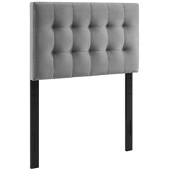Lily Gray Biscuit Tufted Performance Velvet Twin Headboard - Ornate Home