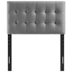 Lily Gray Biscuit Tufted Performance Velvet Twin Headboard - Ornate Home