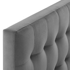 Lily Gray Biscuit Tufted Performance Velvet Twin Headboard - Ornate Home