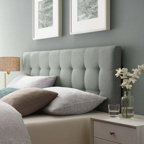 Lily Gray Upholstered Fabric Full Headboard - Ornate Home