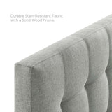 Lily Gray Upholstered Fabric Full Headboard - Ornate Home