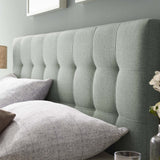Lily Gray Upholstered Fabric Full Headboard - Ornate Home