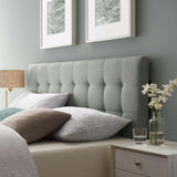 Lily Gray Upholstered Fabric Queen Headboard - Ornate Home