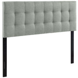Lily Gray Upholstered Fabric Queen Headboard - Ornate Home