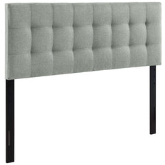 Lily Gray Upholstered Fabric Queen Headboard - Ornate Home