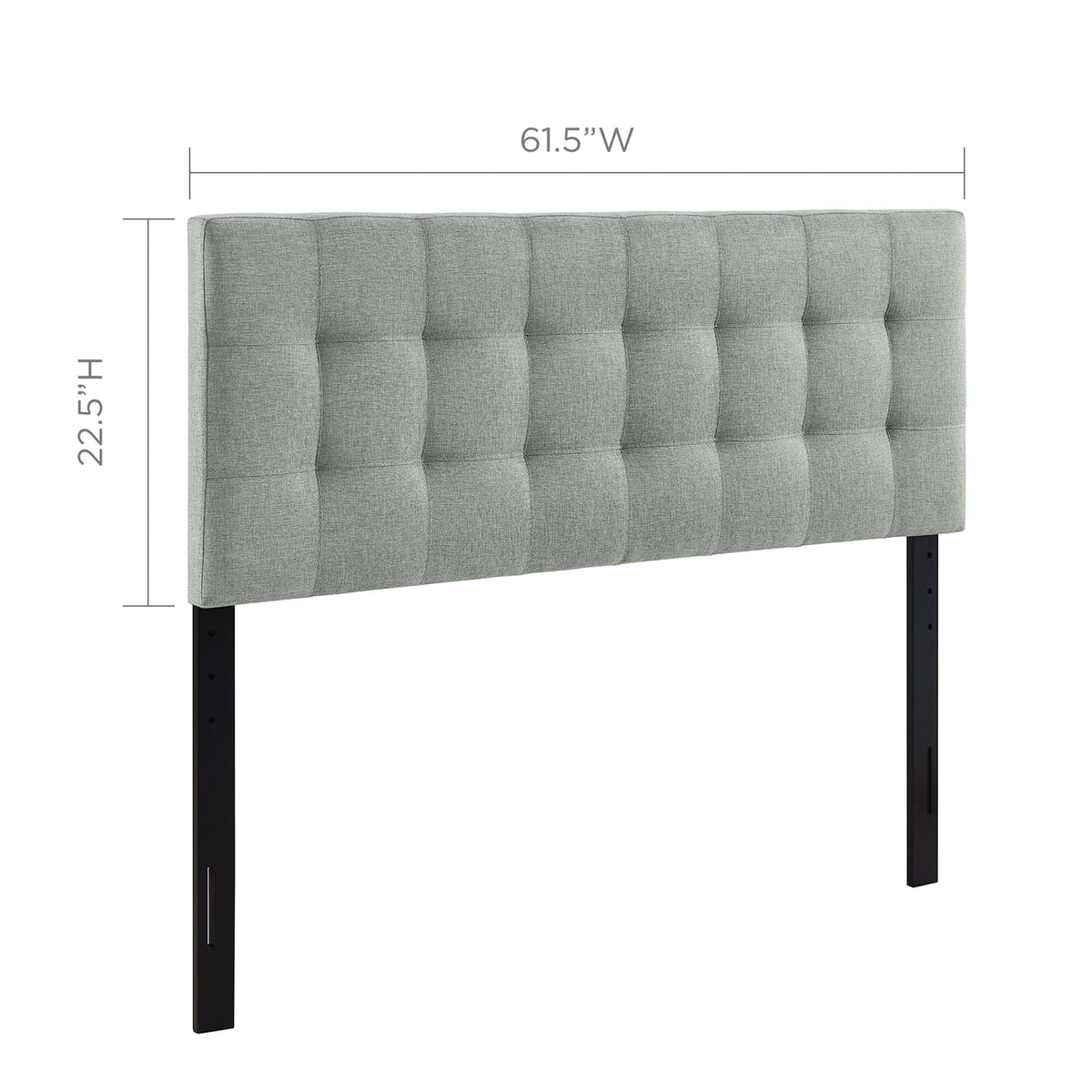 Lily Gray Upholstered Fabric Queen Headboard - Ornate Home