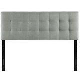 Lily Gray Upholstered Fabric Queen Headboard - Ornate Home