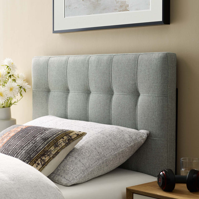 Lily Gray Upholstered Fabric Twin Headboard - Ornate Home