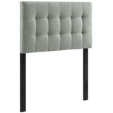 Lily Gray Upholstered Fabric Twin Headboard - Ornate Home
