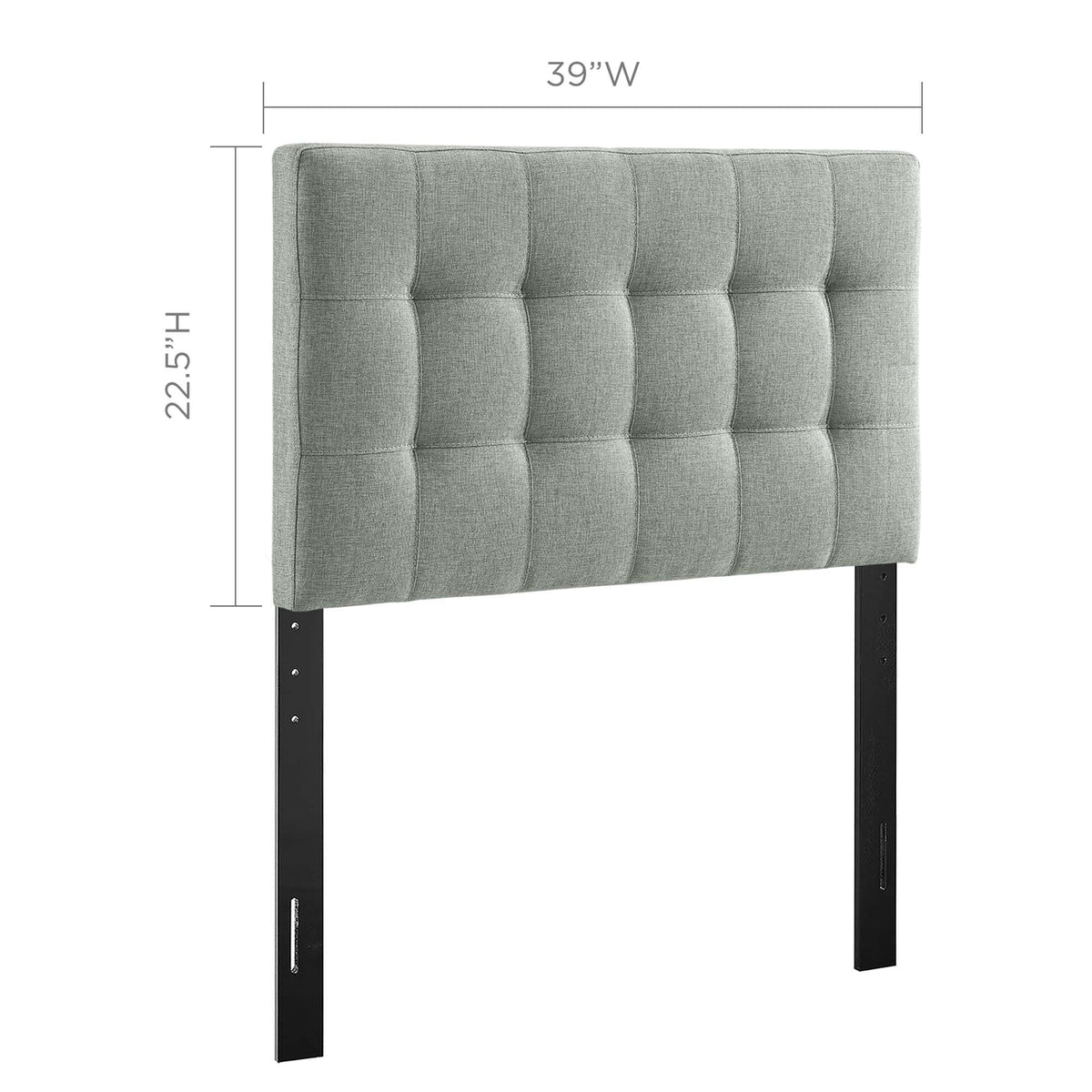 Lily Gray Upholstered Fabric Twin Headboard - Ornate Home