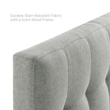Lily Gray Upholstered Fabric Twin Headboard - Ornate Home