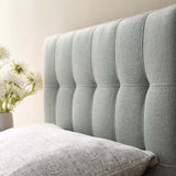 Lily Gray Upholstered Fabric Twin Headboard - Ornate Home