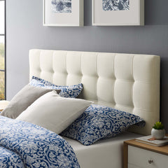 Lily Ivory Upholstered Fabric Full Headboard - Ornate Home