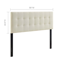 Lily Ivory Upholstered Fabric Full Headboard - Ornate Home