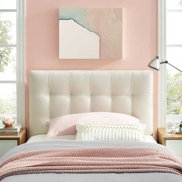 Lily Ivory Upholstered Fabric Twin Headboard - Ornate Home