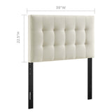 Lily Ivory Upholstered Fabric Twin Headboard - Ornate Home